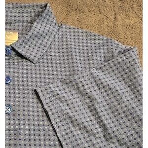 Callaway Mens Large Blue AOP Golf Polo Shirt Opti-Dri Swing Tech Stretch